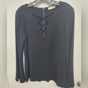 Ramy Brook Allie Lace-Up Long‎ Sleeve Top 2 NWT